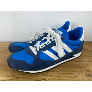 Men Adidas 3-stripe blue suede athletic shoes sneakers, 6.5